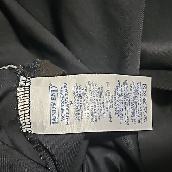 Lands' End , Black, one piece swimsuit, adjustable straps, size 14 - Picture 4 of 9